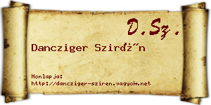 Dancziger Szirén névjegykártya